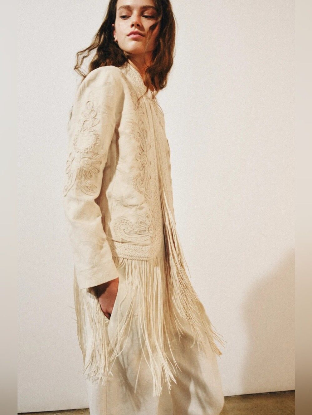ZARA ZW COLLECTION FRINGED JACKET